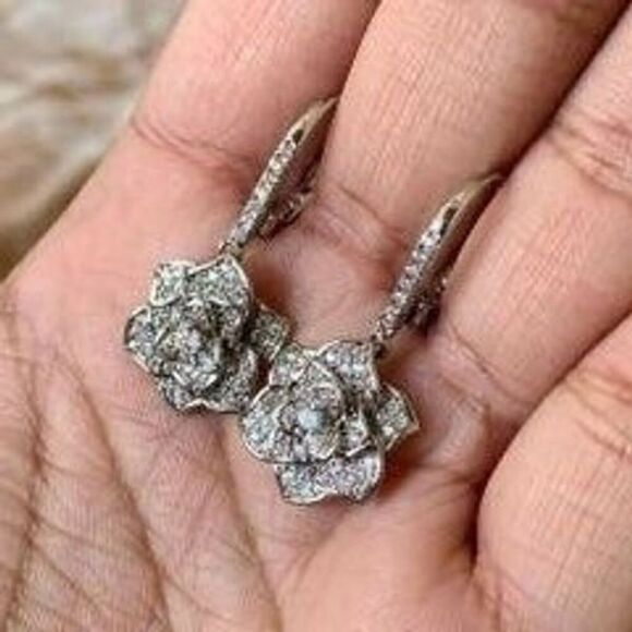 Sterling Silver Cubic Zirconia Earrings - Picture 4 of 8